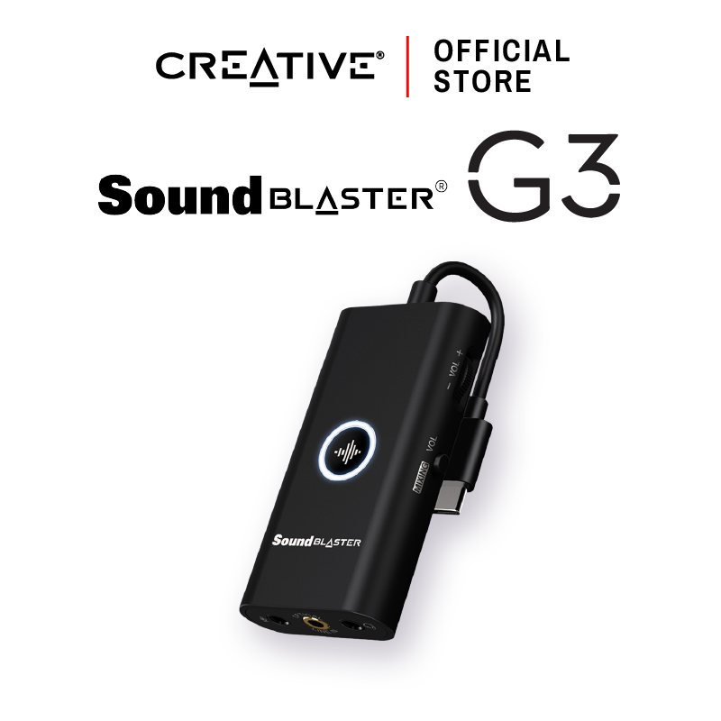 CREATIVE Sound Blaster G3 External USB Sound Card -Windows|macOS|PS5™|Nintendo Switch™ ควบคุมผ่านApp ซาวด์การ์ด DAC/Amp ราคา 2,929 บาท*ส่งฟรี