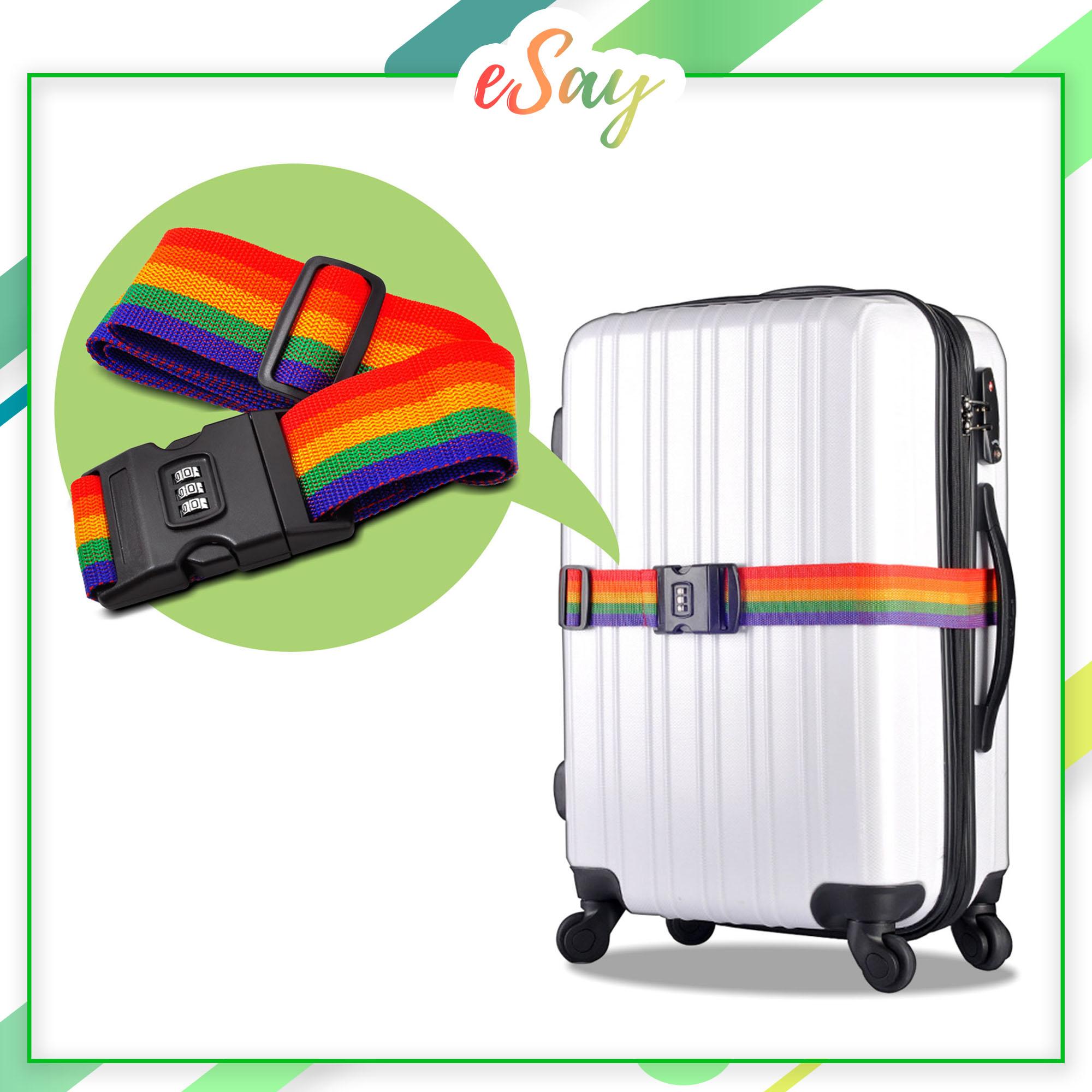 สายรัดกระเป๋าเดินทาง เข็มขัดรัดกระเป๋าเดินทาง มีรหัสล็อค ป้องกันกระเป๋าซิปแตกจากการกระแทกและป้องกันขโมย (พร้อมจัดส่ง)