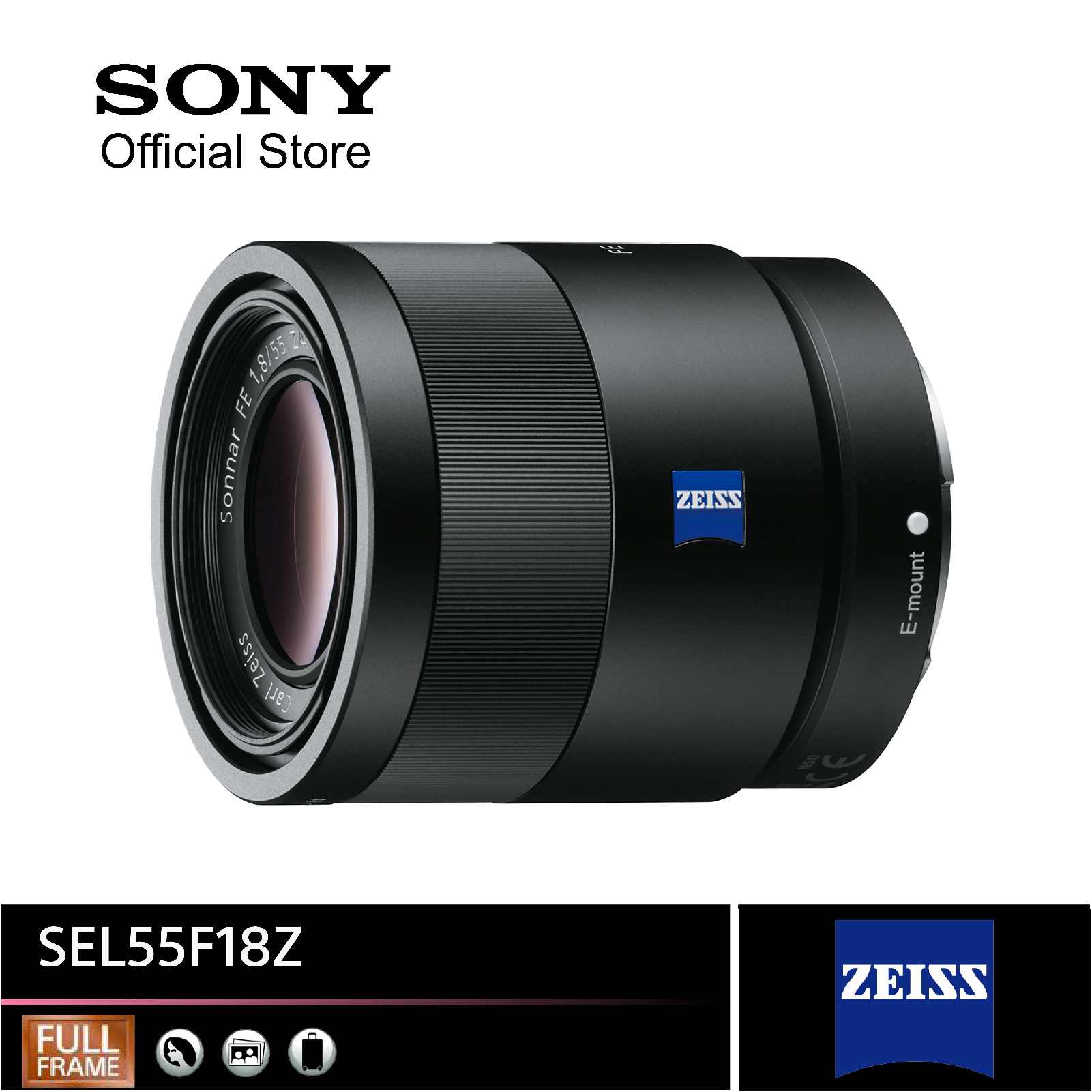 SONY SEL55F18Z Zeiss Lens Full Frame Sonnar T* normal prime lens from