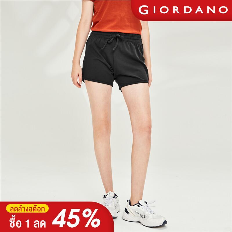 Giordano Women กางเกงลำลองขาสั้นที่มีเชือกรัดเอว Free Shipping 13400211
