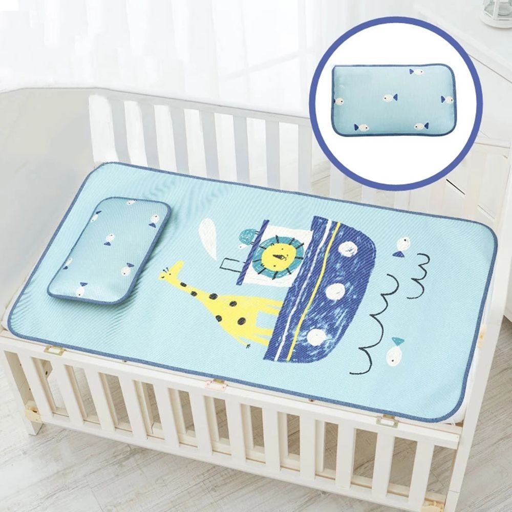 PUPU Removable Bedding Set Newborn Pillow Mattress Sleeping Crib Pad Baby Cool Mat Ice Silk