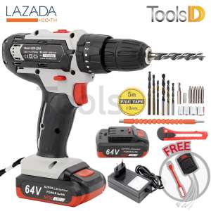 STR สว่านไร้สาย สว่านกระแทก สว่านแบต ไร้สาย 3 ระบบ 64V รุ่นใหม่ 2 IN 1
พาวเวอร์แบงค์แบตเตอรี่ ชารจ์โทรศัพท์ได้ แถมฟรี! สายชาร์จ 1 ออก 4 และไฟ LED
ขนาดพกพา พร้อมอุปกรณ์ช่างครบชุด