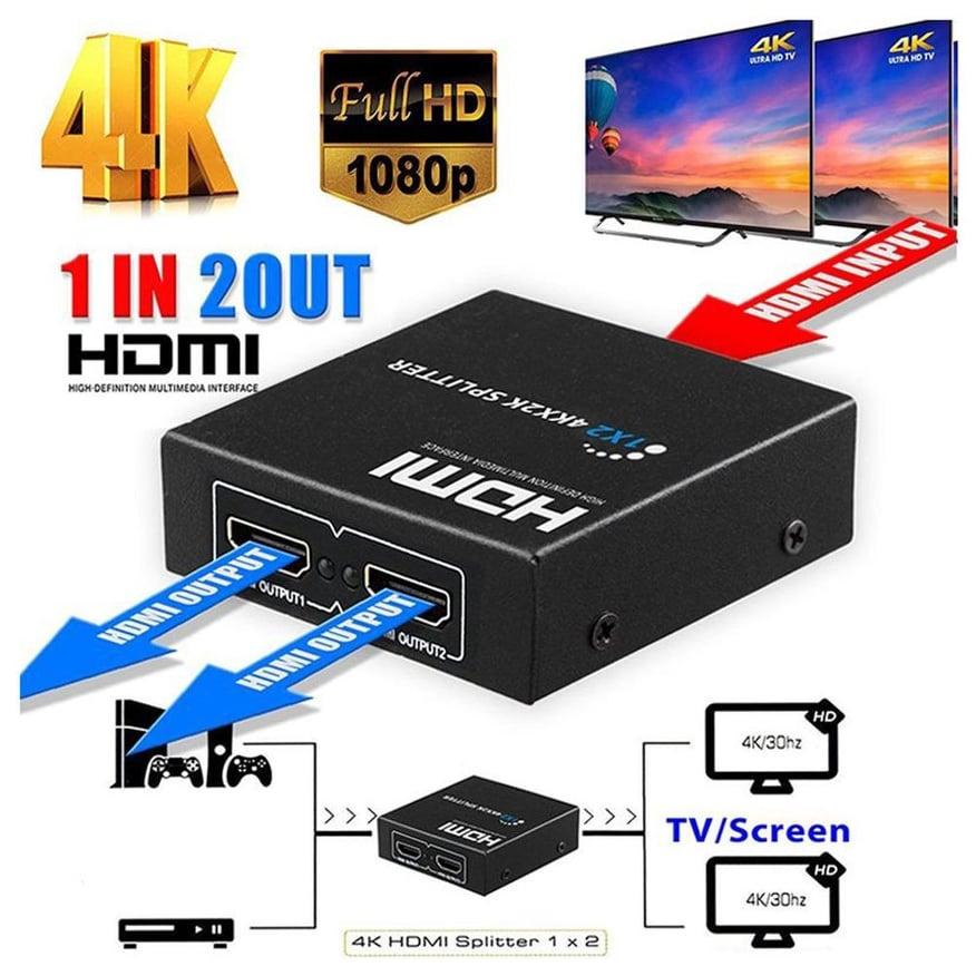 1 in 2 out Ultra HD HDMI Splitter 4K * 2 K LED แสดงสถานะ HDMI สี 1:2