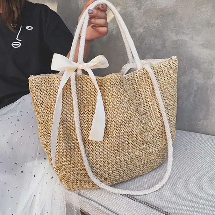 summer straw tote bags