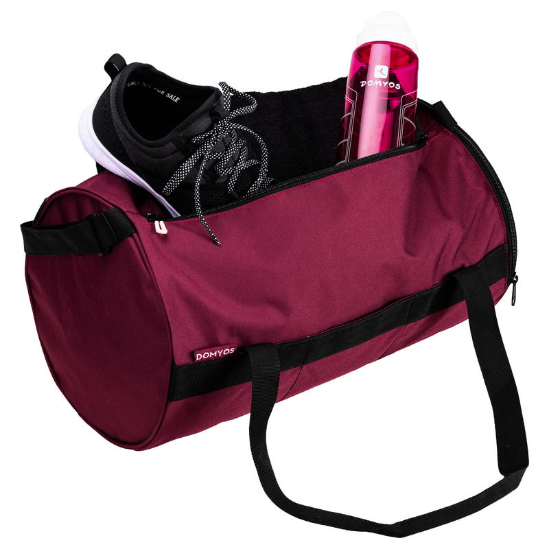 กระเป๋ากีฬา กระเป๋าทรงกระบอก กีฬากระเป๋าฟิตเนส กระเป๋าถือ  DOMYOS แท้้ กระเป๋าฟิตเนสขนาด 20 ลิตร (สีม่วงแดง) Fitness Bag 20L - Burgundy