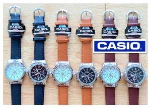 ภาพหน้าปกสินค้า(พร้อมกล่องคู่มือ) นาฬิกาข้อมือ กันน้ำ นาฬิกาcasio คาสิโอ้สายหนัง CAS1O นาฬิกาผู้หญฺิง สายหนัง สีดำ/น้ำตาล ระบบเข็ม RC611 ที่เกี่ยวข้อง