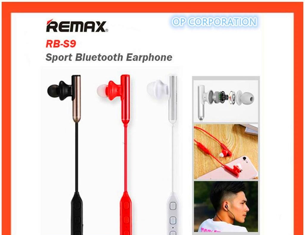โปรโมชัน REMAX หูฟังบลูทูธ Bluetooth Sport Earphone HD Voice รุ่น RB-S9 ราคาถูก หูฟัง หูฟังสอดหู