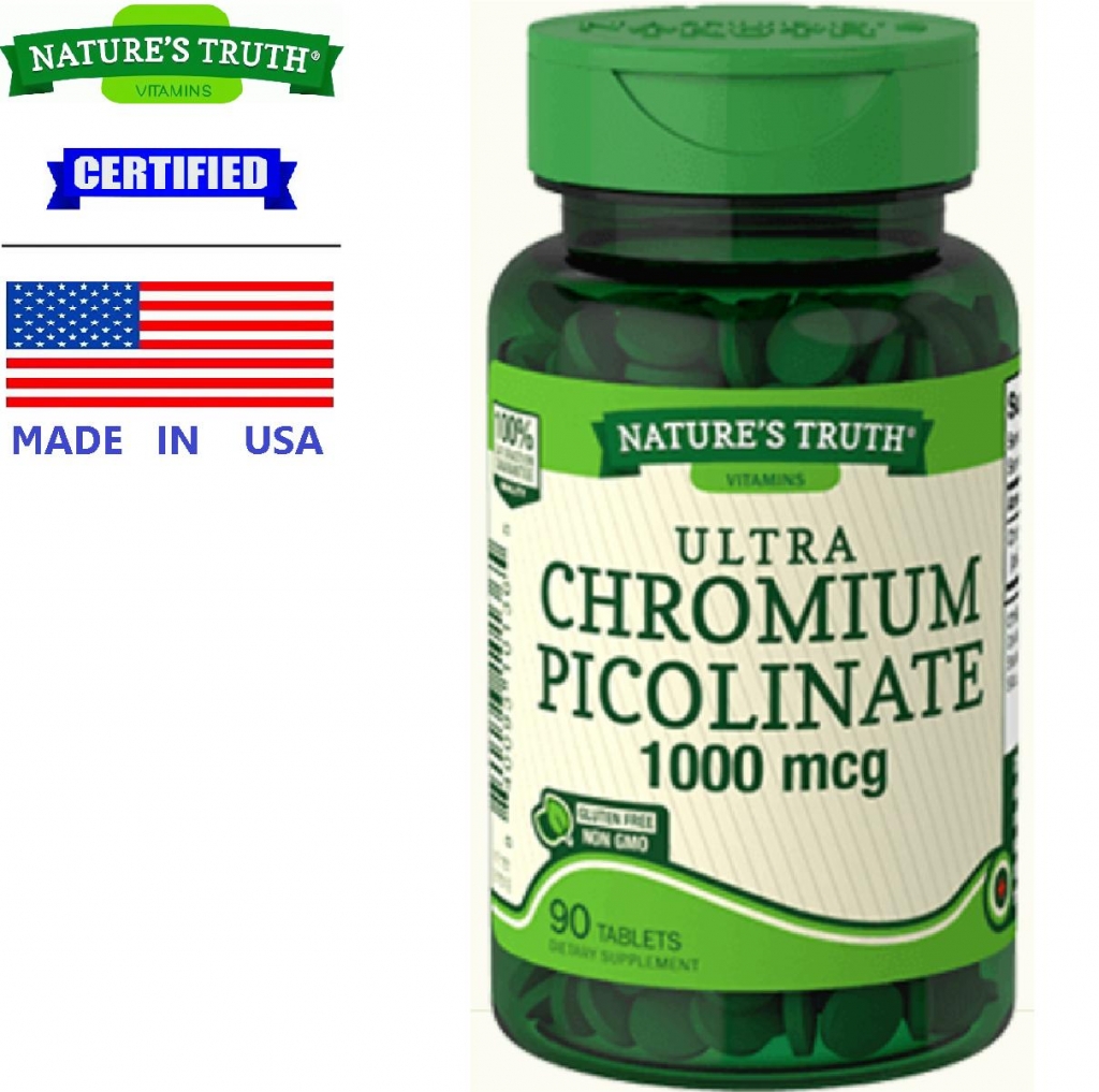 Nature’s Truth Chromium 1,000 mcg x 90 เม็ด เนเจอร์ ทรูทร์ โครเมียม พิโคลิเนต / กินร่วมกับ แอปเปิ้ลไซเดอร์ ไคโตซาน ซีแอลเอ การ์ซีเนีย ส้มแขก ชาเขียวสกัด กรีนที แอล-คาร์นิทีน ข้าวยีสต์แดง สารสกัดถั่วขาว โพรไบโอติก โปรไบโอติกส์ /