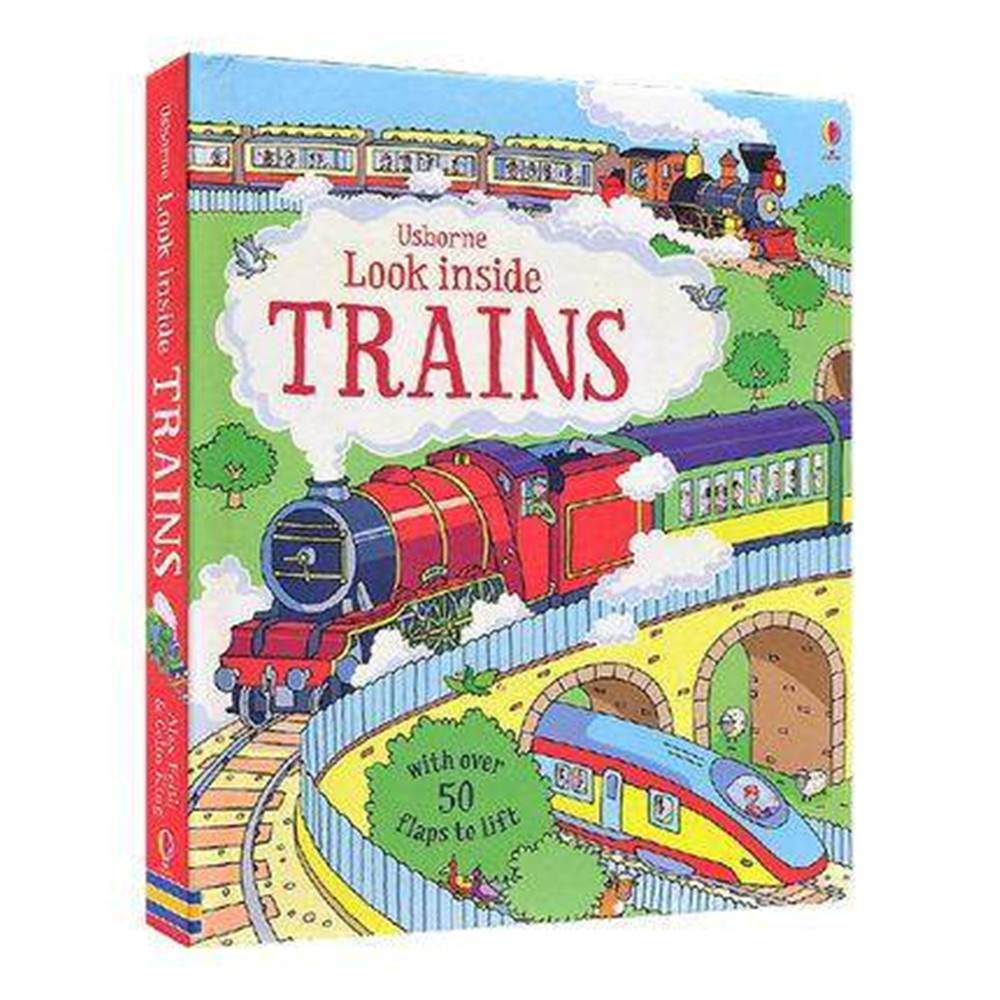 หนังสือเด็ก Usborne หนังสือ Look Inside Trains Lift The Flap Book ...