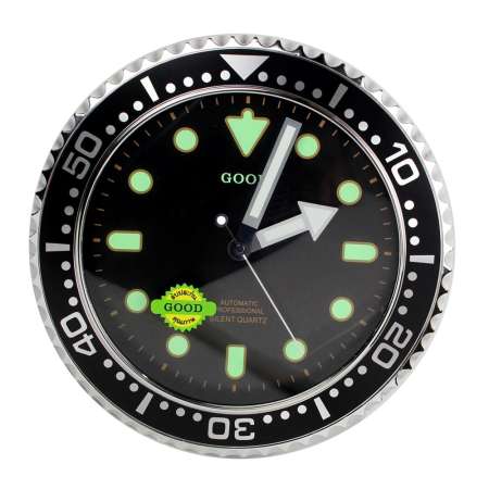 Telecorsa นาฬิกา แขวนผนังสีดำขอบสีเงิน ขนาด 12 นิ้ว รุ่น Relox-Black-03a-Song