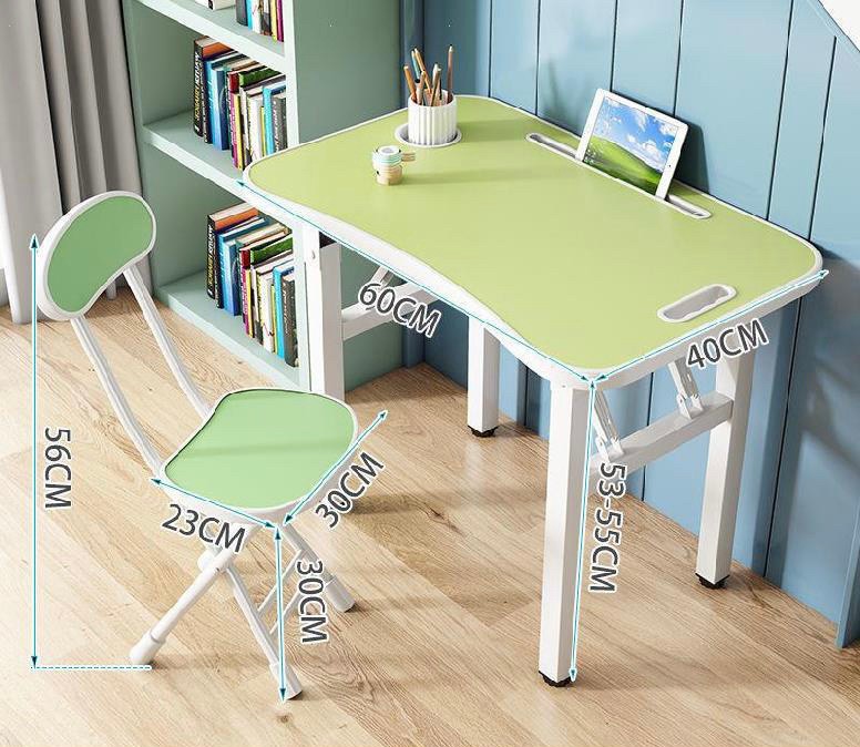 ใหม่❗️ชุดโต๊ะนักเรียนสำหรับเด็ก โต๊ะหนังสือพร้อมเก้าอี้ รุ่นA037 สีสันสดใส สีพาสเทล โต๊ะเรียนมีที่วางแก้ว+ไอแพด มีด้ามจับ ขนาด60*40*53ซม.