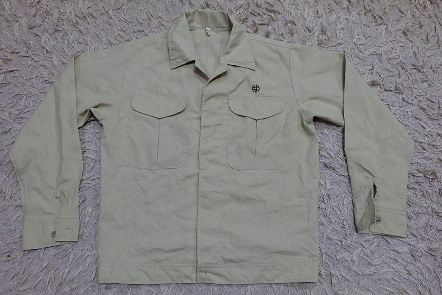 เสื้อช็อป เสื้อเชิตช่าง เสื้อช่าง เสื้อช็อปช่าง​ เสื้อทำงาน เสื้อยูนิฟอร์ม​ uniform​ work​ ​shirt ของญี่ปุ่น ไซส์ L
