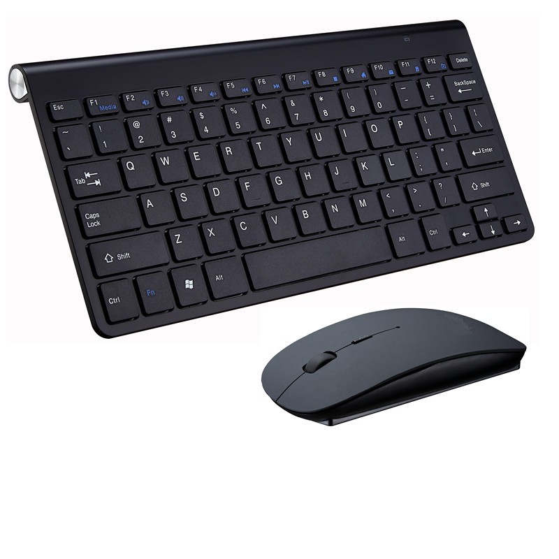 โปรโมชั่น คีบอร์ดไร้สาย เมาส์ไร้สาย (แบตในตัว) (ปุ่มเงียบ) Wireless Keyboard Mouse Combo Set แป้นพิมพ์บลูทูธ ความรู้สึกของเมาส์ที คีย์บอร์ดสำหรับแท็บเล็ต มินิคีย์บอร์ด แป้นพิมพ์ Bluetooth
