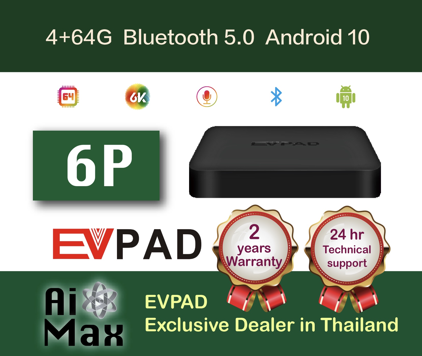 EVPAD 易播 2021最新款 6P TV box 4G + 64G BT 5.0 New Model Android 10 Chinese Korean Japanese Taiwan Hong Kong Singapore Malaysia Indonesia Vietnam USA Canada British 4K IPTV Real time TV channel / Unblock