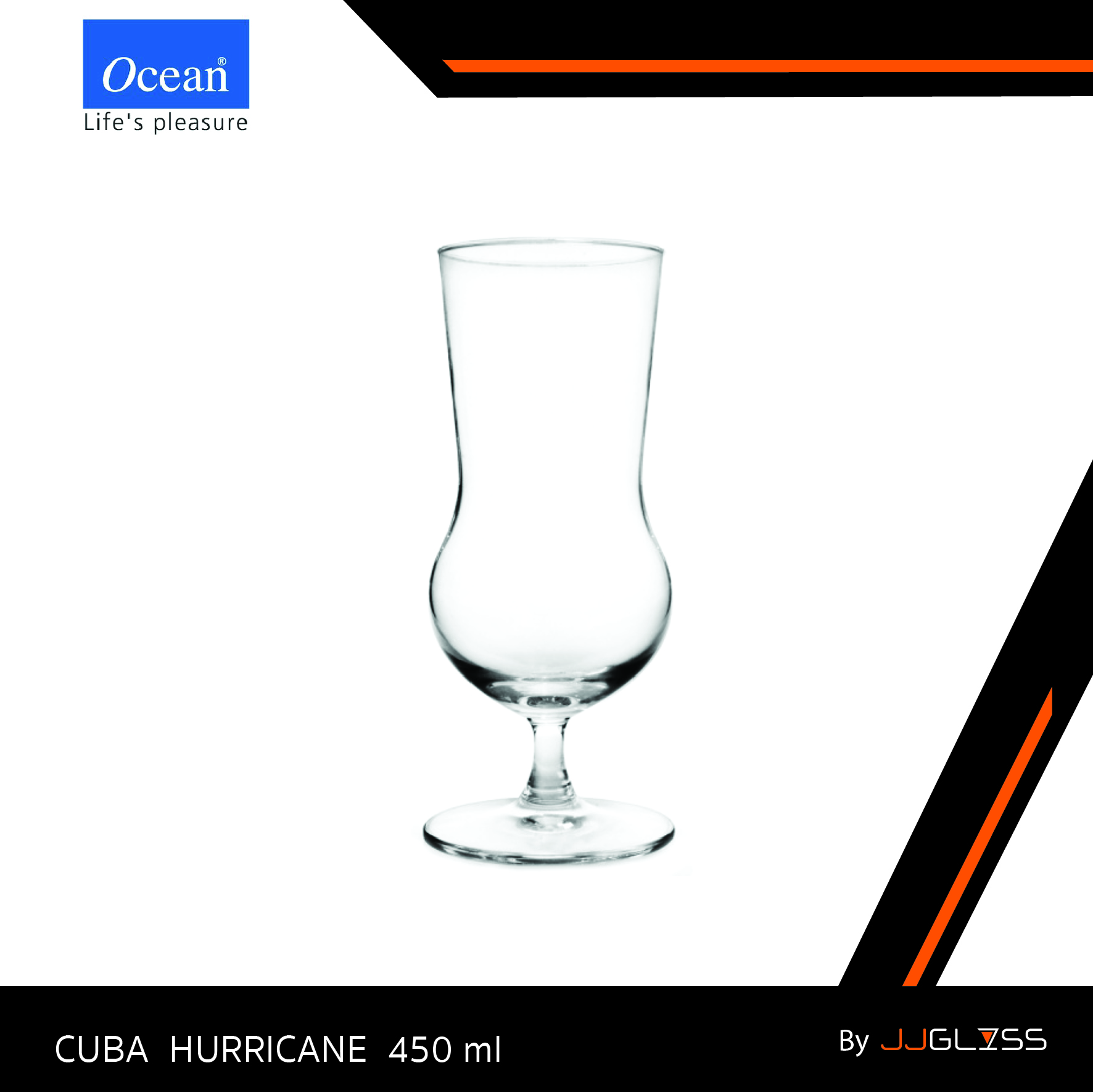 JJGLASS - (Ocean)  1522H16 Dazzling glass - แก้วคิวบา เฮอริเคน แก้วดาสซิ่ง กลาส แก้วโอเชี่ยนกลาส Cuba Hurricane by Ocean Glass 1522H16 Dazzling glass Cuba Hurricane 15 3/4 oz. ( 450 ml.)
