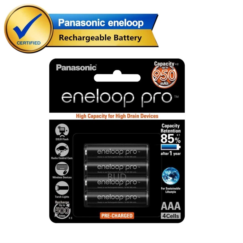 Panasonic Eneloop Pro AAA Akku – 950 MAh, Wiederaufladbar, Bis -20 °C Tauglich | Mit Solarenergie Vorgeladen