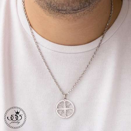 555jewelry 316L Pendant จี้วงกลมรูปเข็มทิศ รุ่น MNP-208T-A สี Steel สร้อยคอ สร้อยคอผู้ชาย สร้อยคอแฟชั่น สร้อยคอสแตนเลส สร้อยสแตนเลส สร้อยแฟชั่น