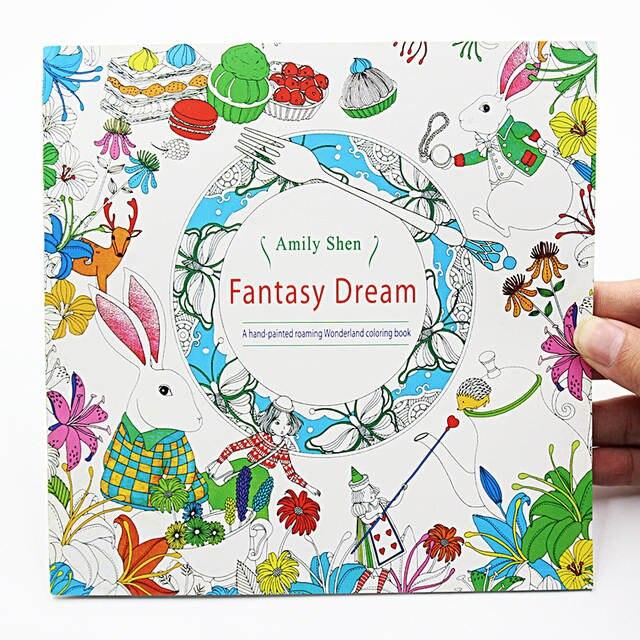 1pcs 24 Pages Fantasy Dream English Edition Coloring For Children Adult Relieve Stress Kill Time Painting Drawing Book -HE DAO