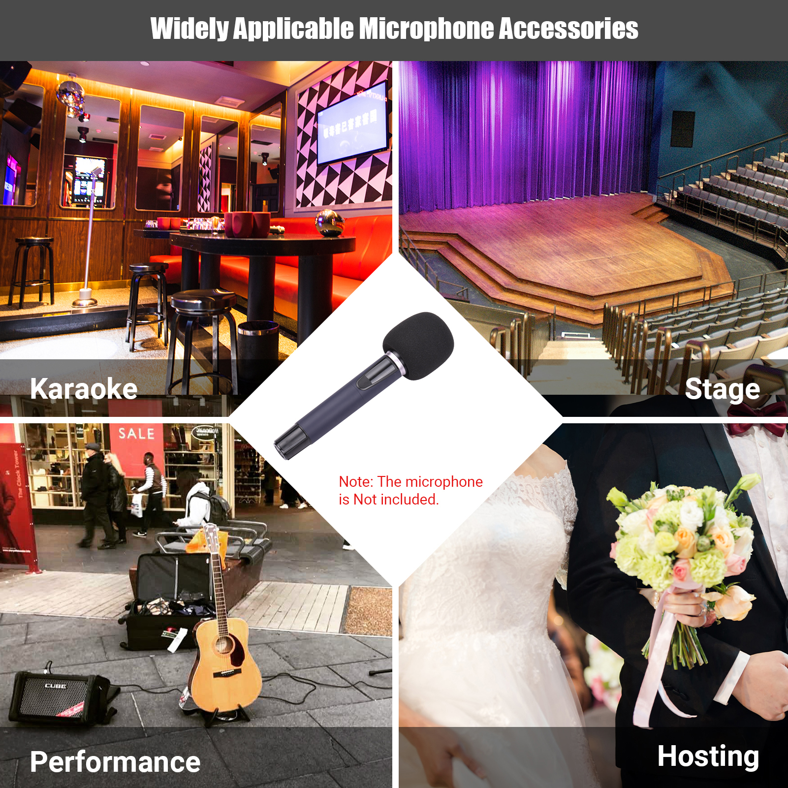 5Pcs Microphone Foam Windshield Windscreen Noise Reduction Sponge Mic Cover for Handheld Condenser Microphone
