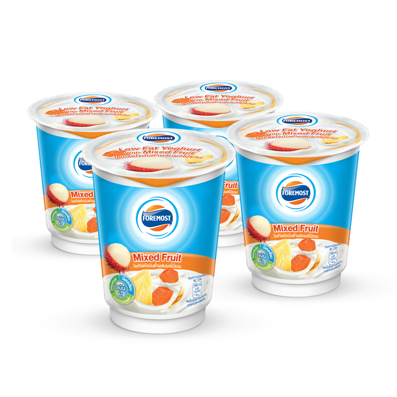 โฟร์โมสต์ โยเกิร์ตรสผลไม้รวม 135 กรัม x 4 /Foremost Yoghurt Mixed Fruit 135g x 4