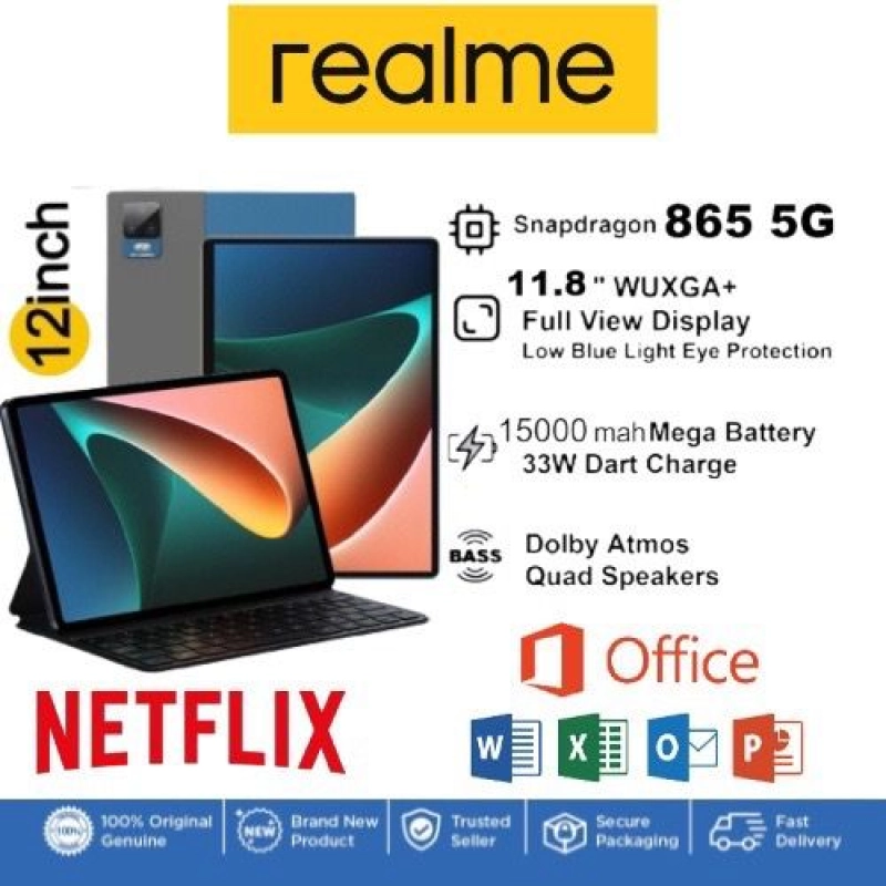 ภาพหน้าปกสินค้า2023 NEW realme Tablet PCแท็บเล็ต 12 Inch Android 11 12GB RAM 512GB ROM สองซิม 4G รองรับซิมการ์ดทุกเครื่อข่าย จากร้าน TOP.GROUP88 บน Lazada