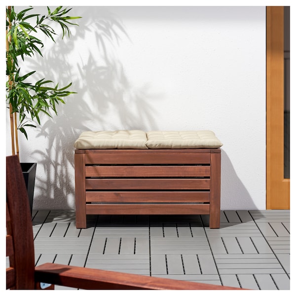 Storage bench, outdoor, 80x41 cm - Wood - Brown