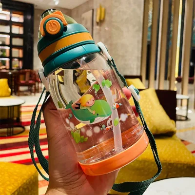 500ml Sippy Cup With Straw Baby Feeding Cup Kids Learn Drinking Water Milk Bottle With Sling Training Cup