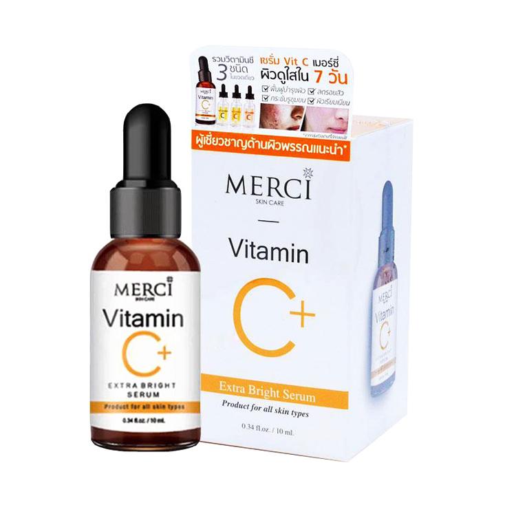 [[ของแท้100%]] Merci Vitamin C Extra Bright Serum เมอร์ซี่ วิตามินซี  ไบร์ท เซรั่ม  ขนาด 10 มล. (จำนวน 1 ขวด)