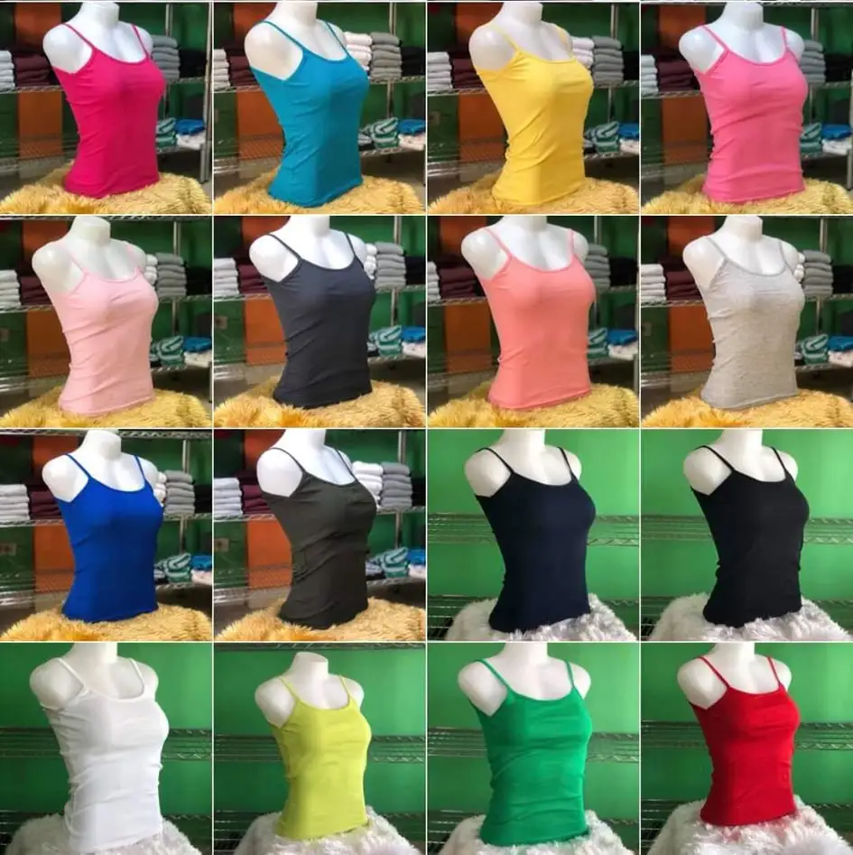 ถูกสุด‼️เสื้อสายเดี่ยวเต็มตัว ทรงสวย สีพื้น เสื้อผ้าแฟชั่น เสื้อผู้หญิง