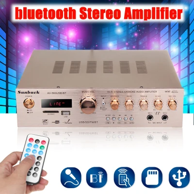 220V 820W 4 ohm 5CH Bluetooth4.0 Stereo AV Surround Amplifier+Remote Control Gold