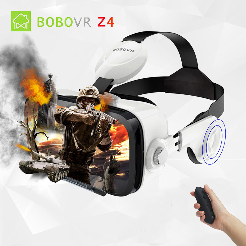 Original BOBOVR Z4 หนัง 3D กระดาษแข็งหมวกนิรภัย Virtual Reality แว่นตา VR ชุดหูฟังสเตอริโอ BOBO VR สำหรับโทรศัพท์มือถือ 4-6 '