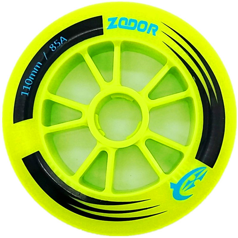 [110mm 100mm 90mm] 85A Yellow Green Inline Speed Skates Wheel ZODOR ...