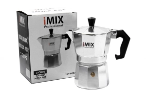 สินค้า หม้อต้มกาแฟสดมอคค่าพอท (MOKA POT) อลูมิเนียม 3 ถ้วย iMIX 1614-097