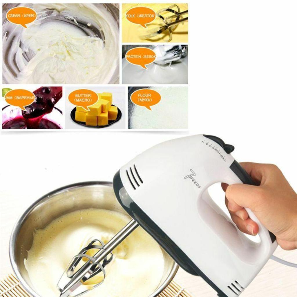 Kitchen Accessories White Food Mixer 7 Speeds 180W เครื่องปั่นผสมแป้ง