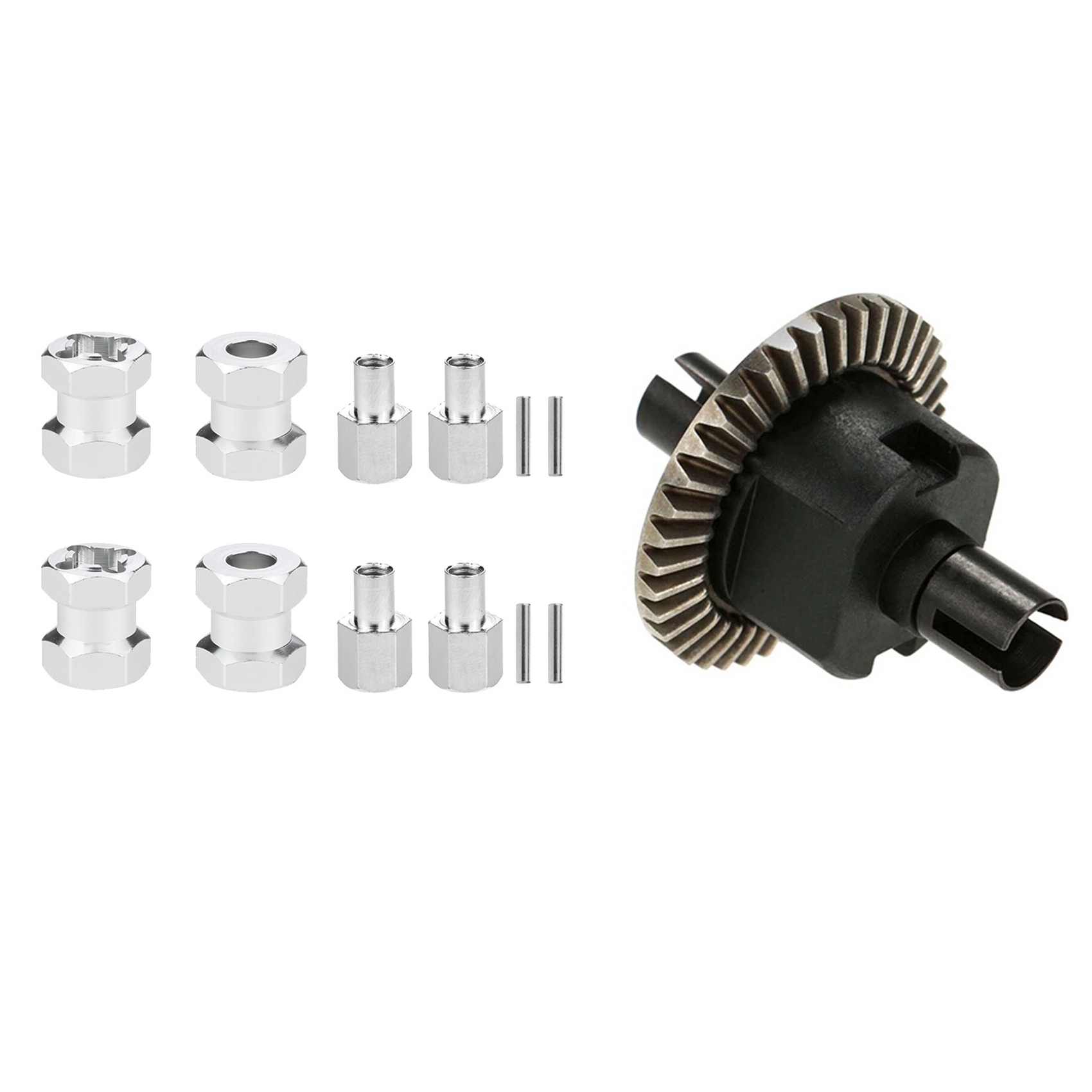 Gear Differential Set 02024 for HSP 94102 94123 94188 & 12mm Wheel Hex Hub 15mm Extension Coupler for AXIAL SCX10 D90