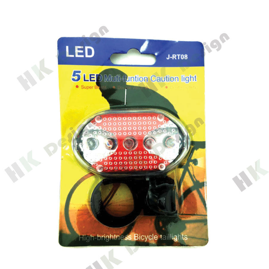 ไฟท้ายจักรยาน LED 5ดวง 7 โหมด ไฟท้ายจักรยาน ไฟท้ายสว่าง กันน้ำสีแดงเพื่อความปลอดภัย