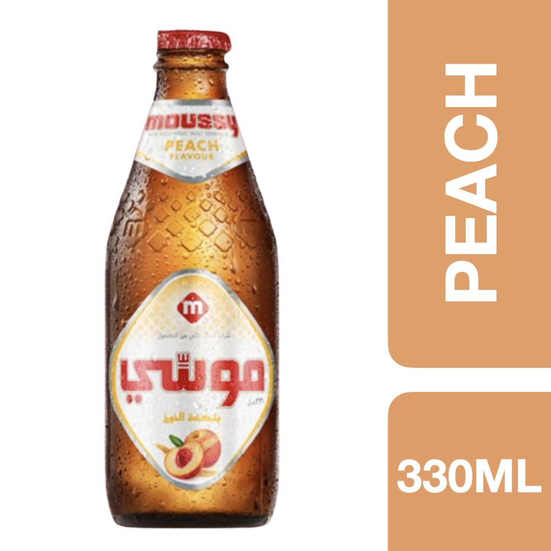 Moussy Malt Beverage Peach Flavour 330ml ++ มูซี เครื่องดื่มมอลต์สกัด รสพีช 330 มล.