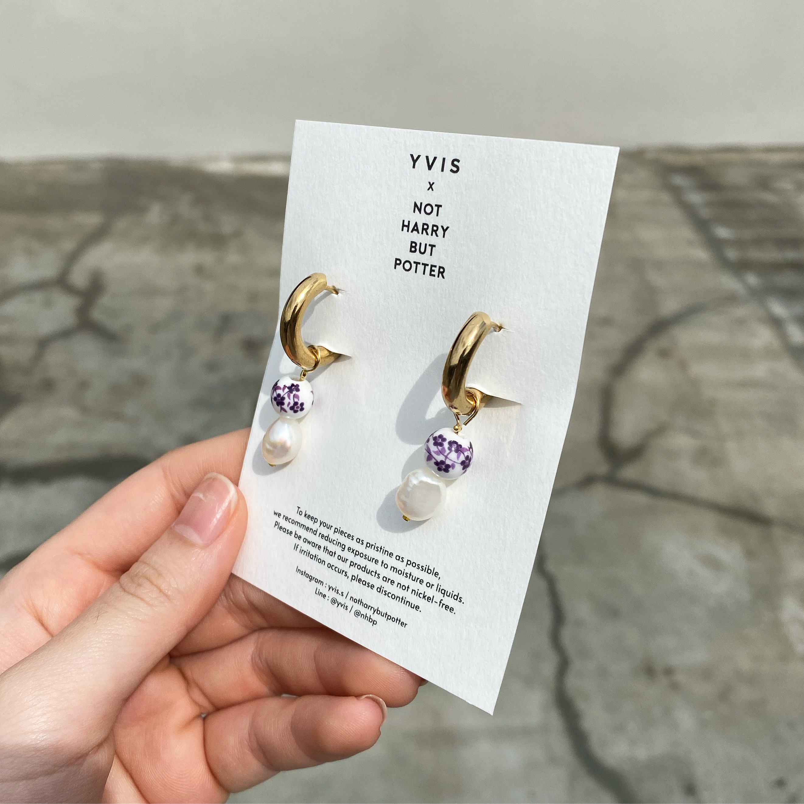YVIS handmade thick drop earring