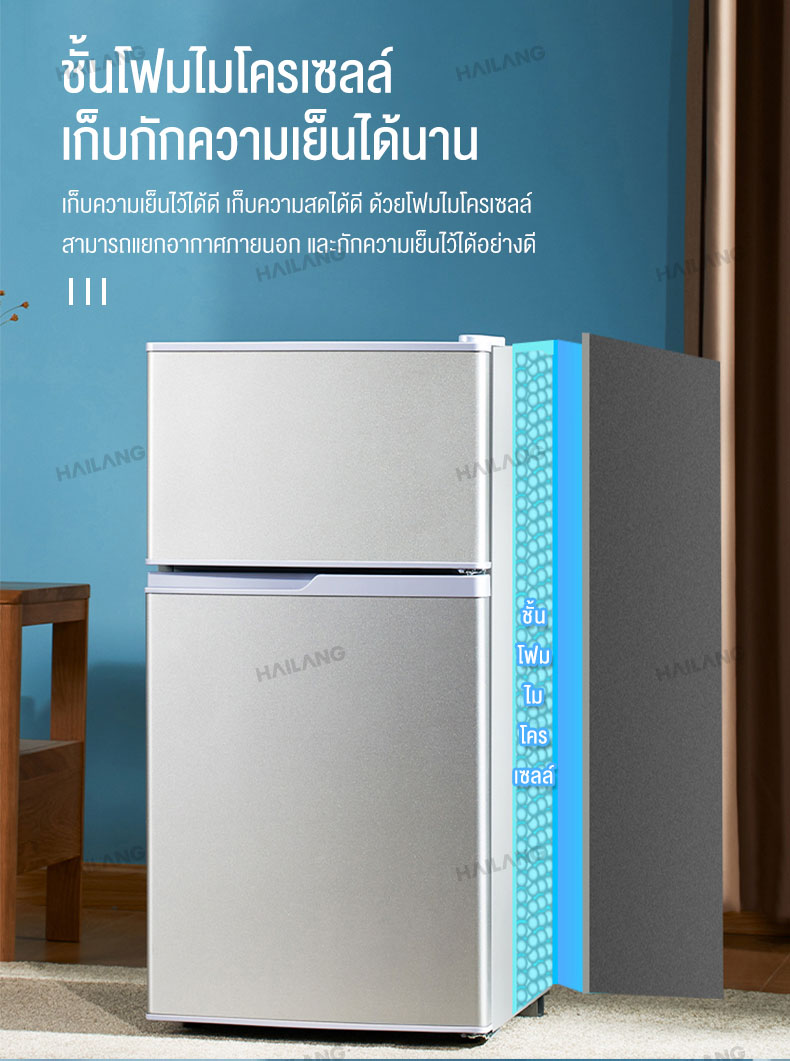 ตู้เย็นมินิบาร์ 2 ประตู ตู้เย็นมินิ ตู้เย็นขนาดเล็ก ตู้เย็นมินิบาร์ สามารถใช้ได้ในบ้าน หอพัก ที่ทำงาน รุ่น 118ลิตร