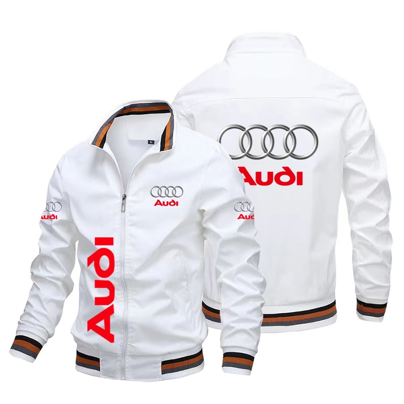 ขาตั้งมอเตอร์ไซค์Print Men's Audi Windbreaker Casual Car Sports Jacket ...