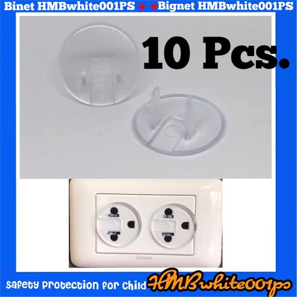 H.M.B. Plug Outlet ‼️ ที่อุดรูปลั๊กไฟ รุ่นWhite001PsColor ที่ปิดรูปลั๊กไฟ ฝาครอบ ปลั๊กไฟ 10/20/30/40/50 ชิ้น  สีวัสดุ สีขาวใส White color 10 ชิ้น ( 10 Pcs. )