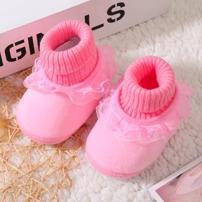 Ahlisenshop walker for girls Newborn Baby Girl Soft Shoes Soled Lace Solid Print Weave Footwear Crib Shoes