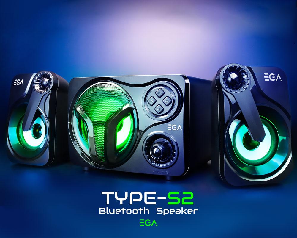 EGA Type S2 Bluetooth Speaker ลำโพงคอมพิวเตอร์ รองรับบลูทูธ - (สีดำ)