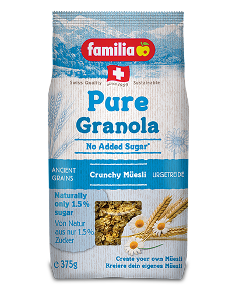 Familia Pure Granola No Added Sugar แฟมิเลีย เพียว กราโนล่า ไม่มีน้ำตาล 375g.