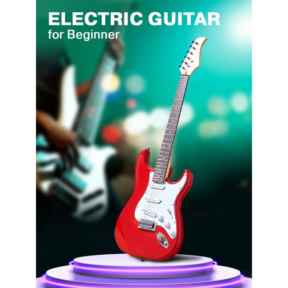 Theonegood Sale! กีต้าร์ไฟฟ้า : สีแดง Electric Guitar สินค้าดี มีเก็บปลายทาง