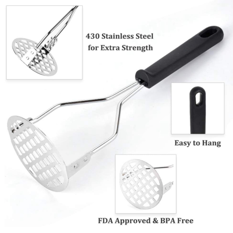 Potato Masher Stainless Steel HeavyDuty Kitchen Tool for Making Mashed