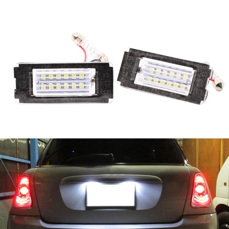 2Pcs LED หมายเลขป้ายทะเบียนรถ Light ไม่มีข้อผิดพลาดป้ายทะเบียนหลอดไฟสำหรับ BMW Mini Cooper R56 2006 - 2012