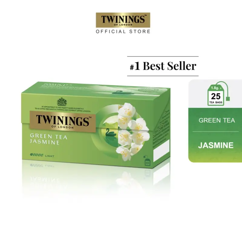 ภาพหน้าปกสินค้าทไวนิงส์ ชาเขียว จัสมิน กรีนที ชนิดซอง 1.8 กรัม แพ็ค 25 ซอง Twinings Jasmine Green Tea 1.8 g. Pack 25 Tea Bags จากร้าน Twinings บน Lazada