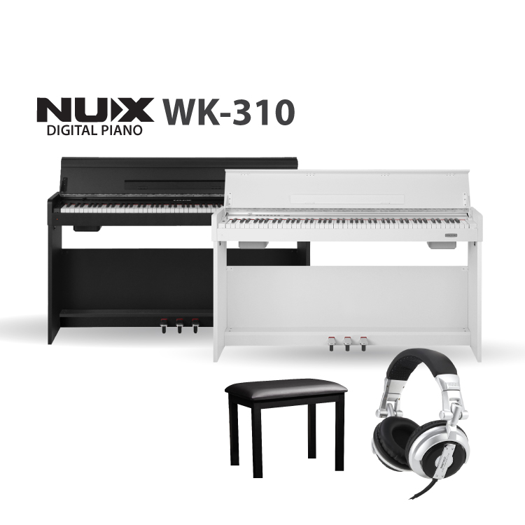 NUX เปียโนไฟฟ้า 88 key รุ่น WK-310  มาพร้อม บลูธูท และ ลำโพงในตัว แถมฟรีครบเซ็ท ขาตั้งเปียโนมาตรฐาน + Pedal เปี่ยโน 3 ชิ้น + เก้าอี้เปียโน
