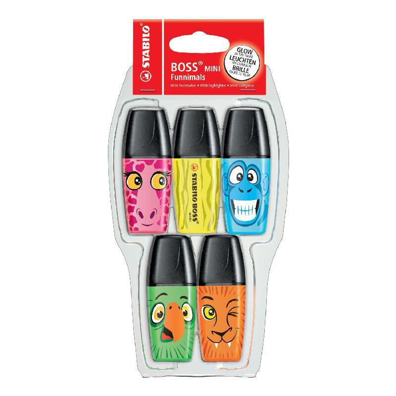 Electro48 STABILO BOSS Mini Funnimals ปากกาเน้นข้อความ 07/05-26 แพ็ค 5 สี